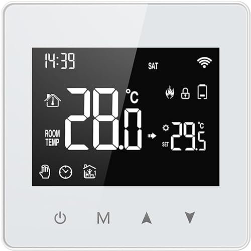 termostato WiFi Caldera Gas，termostato Caldera Gas，Termostato Inteligente LCD WiFi, Control Remoto por aplicación y termostato de Control de Voz Adecuado para Dormitorio, salón y Oficina.