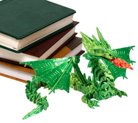Ruwshuuk Drachen-Zappelspielzeug, Drucker-Drache - Kristalldrache mit Flügeln | Osterkorbfüller, Drachenfigur mit flexiblen Gelenken für die Inneneinrichtung, Schreibtischspielzeug für Kinder und