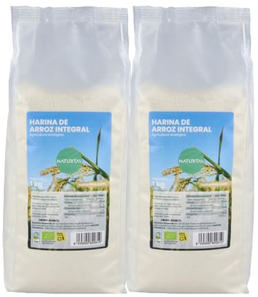 Pack Harina de arroz integral sin gluten Bio | 2x1kg | Naturitas Essentials | Origen: España | 100% origen agrícola | Harinas