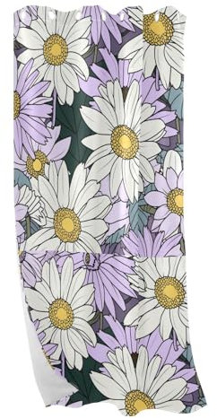 Verdunkelungsvorhänge für Schlafzimmer und Wohnzimmer, vertikale Jalousien, Raumverdunkelungsvorhänge, Cortinas Para Ventanas Grandes, 213,4 x 132,1 cm, Weiß, Gelb, Lila, Schwarz, Gänseblümchen