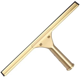 MQZHUK Rasqueta limpiacristales para Ducha, 45cm / 17.7in Rasqueta Limpiacristales, Escobilla de Ducha para Interior Baño Azulejos Ventanas Amarillo