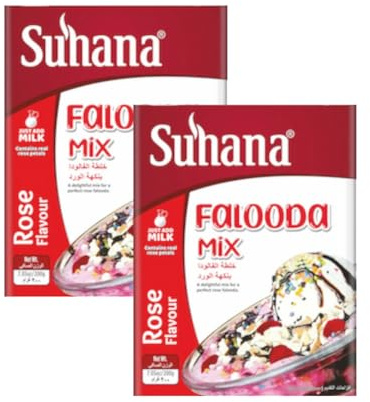 Suhana Spices Mix Powder - Curry Masala Recipe Mixes Casserole Seasoning Herbs - Simplifies & Speeds Up Cooking Process (Pack of 2, Suhana Falooda Mix Rose 200g)