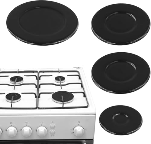 Gas Stove Burner Covers Set of 4 Pack Cooker Hat Set 55Mm/75mm/100mm Gas Stove Burner Cap For SABAF Gas Stove Range Parts Accessories(Concave)