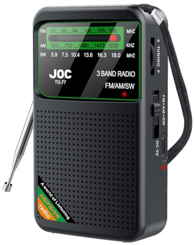 CRGANGZY DAB-Radio tragbar – digitales Radio mit Netz- oder Batteriebetrieb, SW/AM/FM-Radio mit Stereo-Lautsprecher, Kopfhöreranschluss, kleines wiederaufladbares Arbeits-/Küchenradio, extra