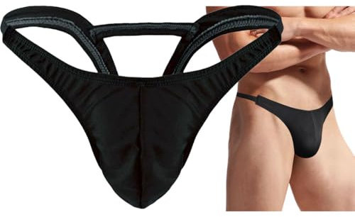 VemeFufu Jockstrap Tangas para Hombre Sexy Tanga Slips Jock Strap Ropa Interior Thong Deportivo Atlético Calzoncillos Transpirable Elásticos Masculino 1 Pack Negro