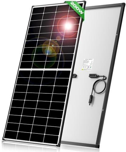 200W Solarpanel,12V Perowskit Solarmodul,Balkonkraftwerk mit 12BB solarpanele,27% Umwandlungsrate PV Modul für Netzunabhängige 12V Energieversorgung in RV,Camping,Wohnwagen oder Zuhause