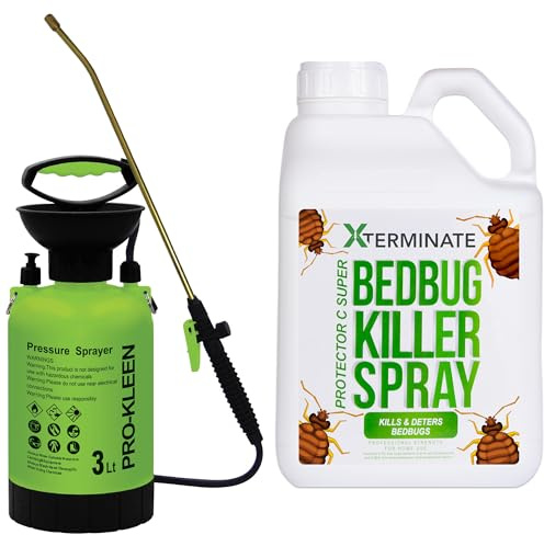 Xterminate Bed Bug Killer Spray 5L Triple Action Insecticide - Also Kills, Ants, Mites, Cockroaches, Fleas with 3L Pump Sprayer