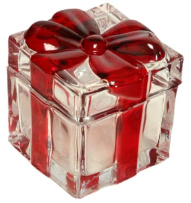 Fenteer Bocal à Bonbons, sucrier, Bocal de Rangement en Verre avec Couvercle à nœud, Bocal à Biscuits pour assaisonnement de Bonbons, Rouge Petit