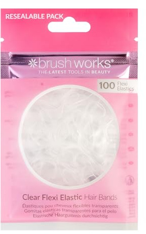 Brushworks Transparente, flexible Haargummis - 100 Stück