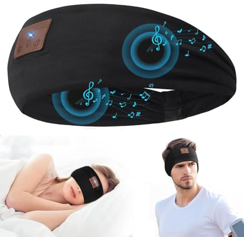 YiYunTE Schlafkopfhörer, Stirnband, Bluetooth, Schlafmaske, Kopfhörer, Geräuschunterdrückung, Schlaf-Stirnband, weiche Schlafkopfhörer, Männer und Frauen, Geschenke für Entspannung, Meditation, Sport