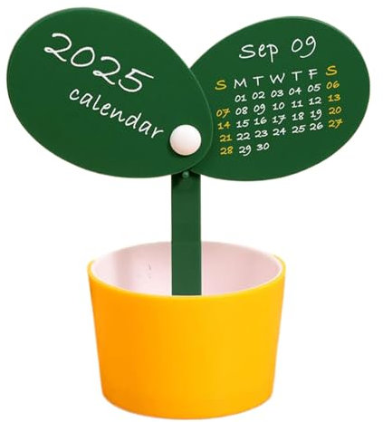 BOKIOESDE Vibrant Bean Calendar Ornament Hearth Display Digital Pens Holder Digital Pen Holder Digital Calendar Functional, Yellow