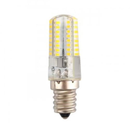 KJXP Lighting, Pack of 50, LED Silicone Corn Light E11/E12/E14/E17 64LED 3014SMD AC220V 3W LED Lamp Light Source(Warm White,E11)