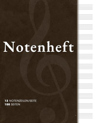 Notenheft - 12 Notenzeilen/Seite - 100 Seiten: Notenpapier für Musikschule, Unterricht & Komposition | Für Anfänger, Lehrer & Profis