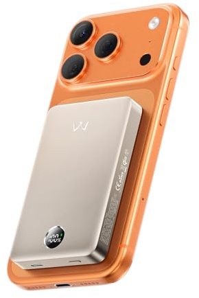 iWALK Magnetic Portable Charger, Qi2 Certified 15W Magnetic Power Bank with LED Display, 30W PD Fast Charging, 10,000mAh Battery Pack, Ergonomic Design, for iPhone 17/16/15/14/13/12 Series