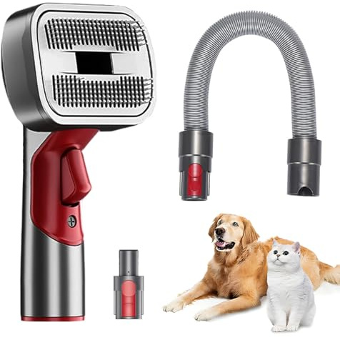 LAQVITA Pet Dog Grooming Attachment Kit, Deshedding Brush Attachment for Dyson V15, V12, V11, V10, V8, V7 – Effective Grooming & Cleaning – Hair Grooming Tools for Dog and Cat, 4 Pack