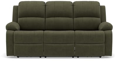 Bestmobilier Armand - Canapé Velours cotelé 3 Places - Canapé Relax Électrique, Vert, Assise Confortable, Dossier Moelleux, Design Moderne pour Salon