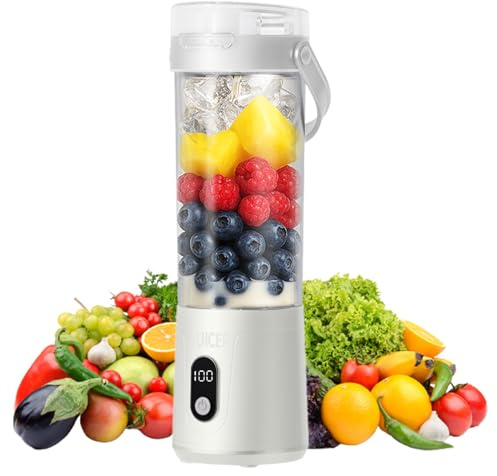 Máquina exprimidora de frutas – Extractor eléctrico de con pantalla digital | Coctelera de proteínas | Aparato de cocina portátil para exprimir cítricos, limón, naranja, verduras, batidos