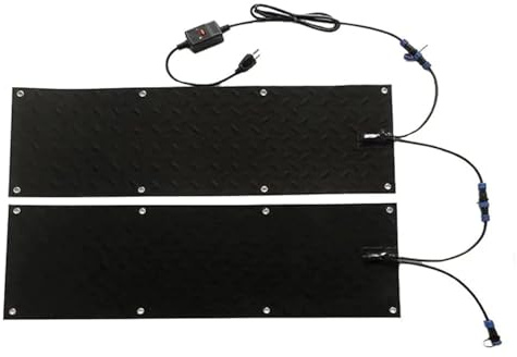 MTNBHH Heizmatte zum Schmelzen von Schnee, 25 x 76 cm, rutschfest, für den Außenbereich, ideal für Treppen, Gehwege, Fahrzeugeingänge und zum Schmelzen von Eis. (2 Stück, 25,4 x 76,2 cm)