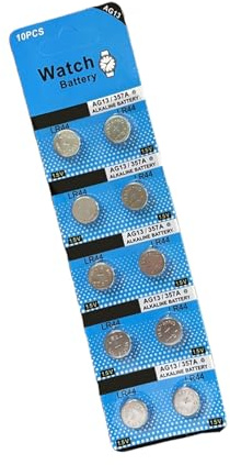 AWJUWHBJ Paquete de 10 pilas de botón LR44 AG13 de 1,5 V para calculadoras, relojes y más baterías de reloj