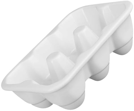 VILLCASE Portauova in Ceramica Bianco 6 Scomparti, Resistente per Conservazione in Frigorifero, Design Semplice e Elegante per Uso Cucina e Casa