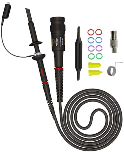 Wodsty Sonda de osciloscopio de 200 MHz con conector BNC, atenuación ajustable X1/X10 y compensación, para P2200, Pp510, Pp215 y la mayoría de osciloscopios BNC, color negro