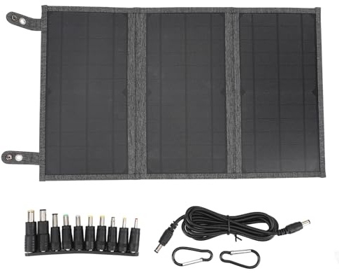 MEEVINWH Cargador de panel solar de 30 W, banco de energía solar plegable portátil de alta eficiencia con salida USB CC para acampar al aire, mochila RV, uso de emergencia