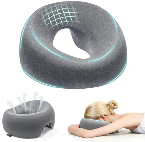 Suxulxn Massage Gesichtskissen ergonomisch mit Atemloch, U-förmiges Massagekissen Kopfstütze für Bett & Massageliege, Gesichtswiegenkissen für Spa, Salon, Büro & Mittagspause, weich & druckentlastend