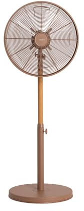 CREATE / AIR STAND WOOD/Ventilador de pie oscilante moca / 50W, altura regulable y ajustable, 3 velocidades, sistema de seguridad, Ø40, mortor de cobre
