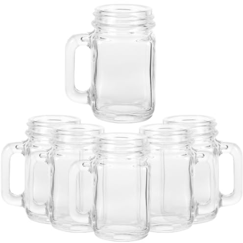 WESIEVYA Set de 6 Mini Vasos de Vidrio de 45ml para Cócteles y Licor, Superficie Lisa y Diseño Delicado Adecuado para Bodas y Restaurantes Modernos