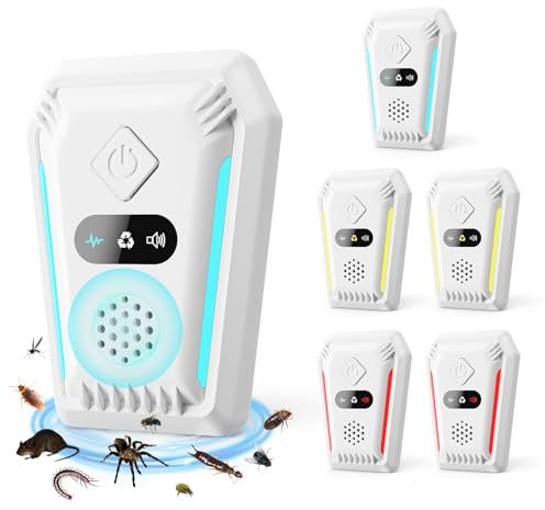 Ultrasonic Pest Repeller Plug In, 6 Pack Mouse Repellent 3 Modes Indoor Insect Repellent Powerful Plug-in Pest Control for Rats, Mosquitoes, Spiders, Cockroaches, Ants, Safe for Humans and Pets-White
