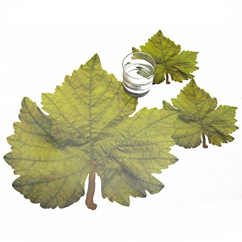 ROSEMARIE SCHULZ® 6 Tischsets Motiv Weinblatt Sommer/Herbst + 6 Glasuntersetzer/Winzer