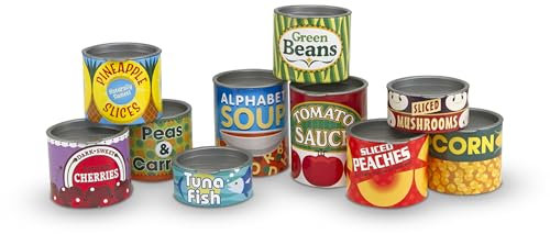 Melissa & Doug - Ensemble D'Aliments En Conserve 10 Pièces - Jouet Montessori - Jeu Imitation - Jouet En Bois - Jeu D'Activité, De Développement Et Apprentissage - Cadeau Enfant 3 Ans Et +