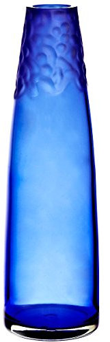 CRISTALICA Vase Blumenvase Stangenvase Jozy Art Queen Blau H 37 cm Handgeformt Jedes Stück EIN Tischdeko Hochzeitdeko Raumdekoration