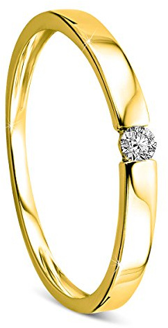 Orovi 14 k (585) oro amarillo 14 quilates (585) corte brillante redondo GH diamante