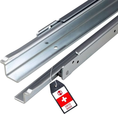 Gedotec Schubkastenauszug Schwerlast Rollenführung Teilauszug 900 mm Schubladen-Schiene aufliegende Montage | FR206 | Tragkraft 100 kg | Stahl verzinkt | 1 Paar - Schwerlastauszüge für Küchenschränke