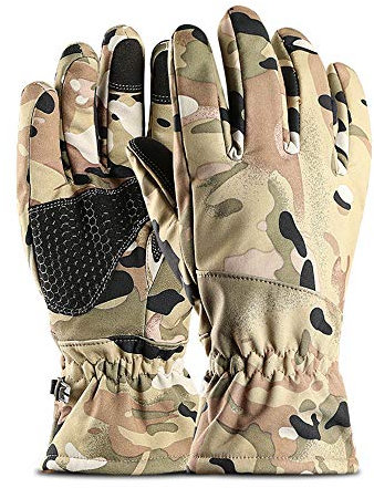 C-FUNN Wasserdicht, warm, für den Winter, Skifahren, Radfahren, Outdoor, Touchscreen, winddicht, Vollfingerhandschuhe, Camouflage, XL