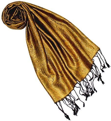 Lorenzo Cana Pashmina Schal Schaltuch jacquard gewebt 100% Seide Paisley Muster Seidenschal Seidentuch Seidenpashmina mehrfarbig 70 x 190 cm