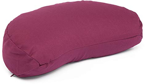 Bodhi Meditationskissen Halbmond | Yogi MOND ECO | Bezug aus 100% Bio-Baumwolle | Yogakissen halbmondförmig mit Buchweizenfüllung | Halbmondkissen für Yoga & Meditation