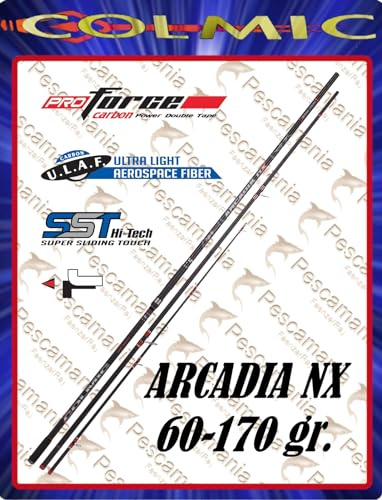 Colmic Arcadia NX 4.40 m 60-170 g Canna da Pesca Surfcasting Leggero Telescopico Surf Mare al Fondo Carbonio