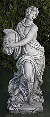 AnaParra Statue classique en béton Athéna 44 x 39 x 140 cm. - Poids : 245 kg. - Figurine, sculpture romaine style jardin anglais. - Fabriqué en Espagne.