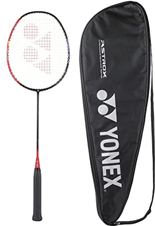 YONEX Graphit-Badmintonschläger Astrox Lite Serie, G4, 77 g, 13,6 kg Spannung - Astrox 01, Schwarz-Rot