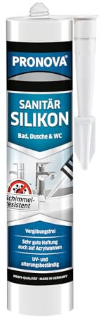 Sanitär Silikon Hellgrau - Silikon zum Abdichten & Verfugen im Bad Sanitär- und Küchenbereich ideal für zahlreiche Anwendungen Fugen innen & außen und Baustoffe 300ml (1)