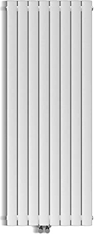 SONNI radiatore termoarreto a parete 1600 x 619 x 48 mm, termosifone a soggiorno potenza 992 W, radiatore verticare strato singolo da bagno, connessioni centrali G 1/2 - Bianco