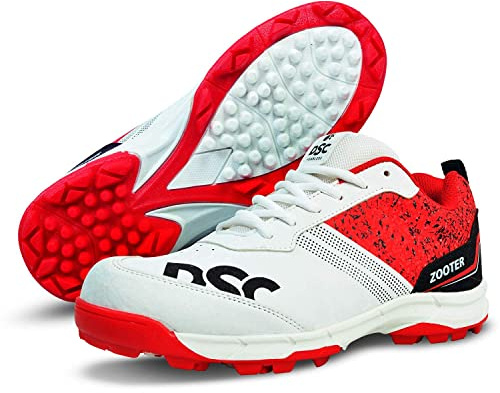 DSC Beamer - Zapatos de críquet para hombre, talla 36 (amarillo fluorescente-blanco), Rojo -, 39 EU