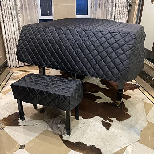 Cutfouwe Flügel Vollständige Klavierdeckel 180cm/70.8in,Schwarze Flügel Klavier Abdeckung,Grand Piano Staubdicht Cover,180cm mit Einzelsitzbezug