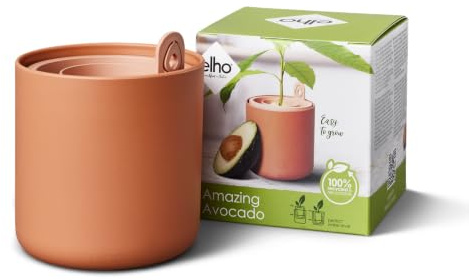 Elho Amazing Avocado Pot 12 - Blumentopf für Züchten Und Ernten - Ø 12.0 x H 12.1 cm - Braun/Toffee Terra