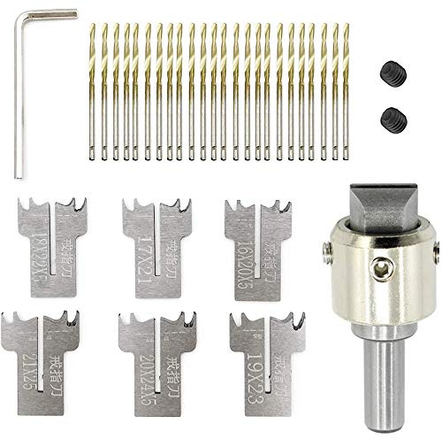 Glakyur Set di Punte da Trapano Ad da 30 Pezzi, Lame da 16-21 Mm Punta da Trapano Ad in Legno Punta da Trapano per D'Acciaio per Creatore di Anelli in Legno
