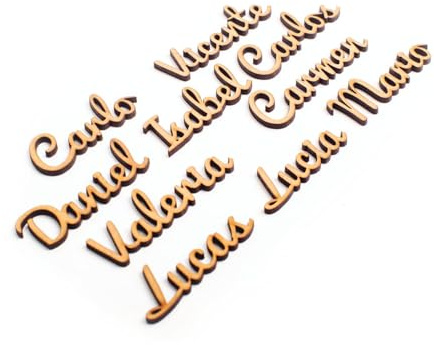 Genérico Olesea Marcasitios de madera. Nombre marcasitios Personalizados. Con Opción a Imán Pedido mínimo 20 Marcasitios. Ideal bodas, comuniones, bautizos, cumpleaños, celebraciones