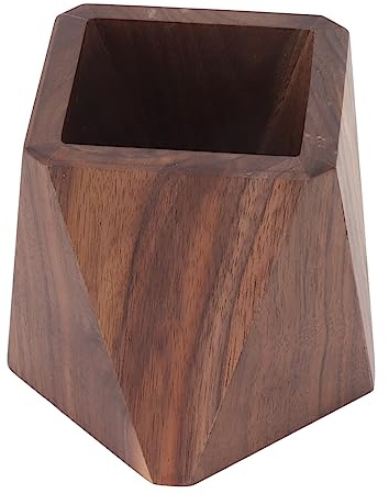YUMILI Holz Stifthalter, Stiftehalter, Schreibtisch-Stiftehalter aus Holz, Großes Fassungsvermögen Geometrischer Holz-Bleistiftbecher Schreibtisch-Organizer Make-up-Pinselhalter(Diamant)