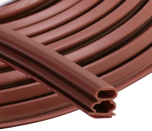 Dichtungsband Selbstklebende 10mm x 10mm Braun 6m | für Türen Fenster Gummidichtung/Anti-Kollision/Schalldichter/Wasserdichter/Staubdicht